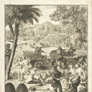 Scenes of country life, with mythological figure