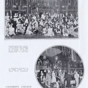 Two scenes of Univeristy College Ball held at the Palais de