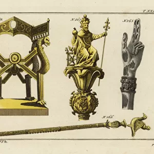 Scepter and throne of the Frankish kings