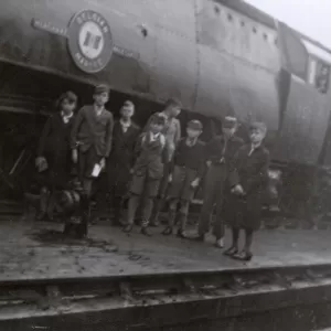 School boy trainspotters