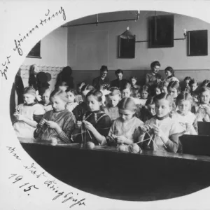 Schoolgirls Knitting