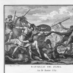 Scipio Africanus defeats Hannibal at Battle of Zama