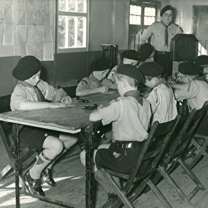Scouts learning morse code