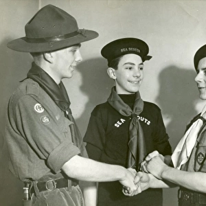 Scouts shaking hands
