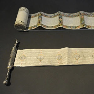 Scroll of Esther with miniature illustrations by the scribe