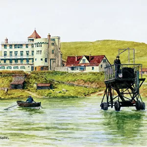 Sea Ferry and Burgh Island Hotel, Bigbury on Sea, South Devo