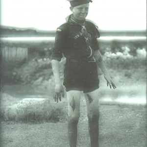Sea Scout with muddy legs
