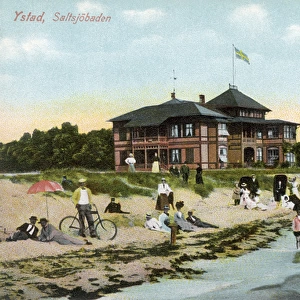 Seaside scene with pavilion, Ystad, Sweden