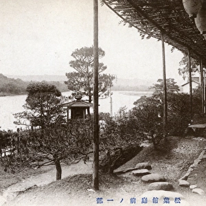 Seki River and Matsuba-Kwan Inn (Hotel) at Naoetsu, Japan