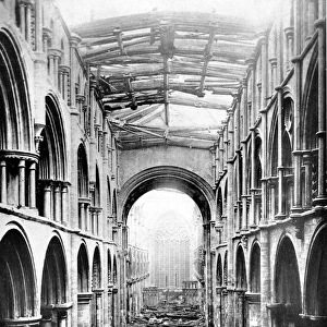 Selby Abbey, after the fire of October 1906