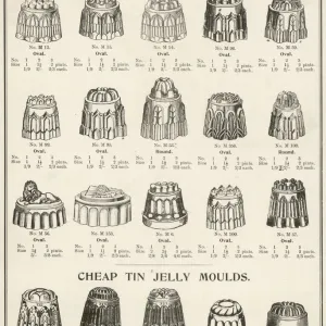 A selection of jelly and cake moulds