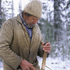Selkup Man (North Siberia minority) shows work