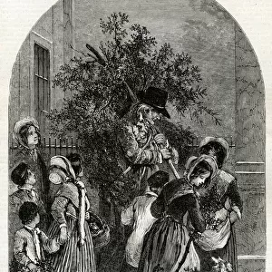 Selling mistletoe in streets 1854