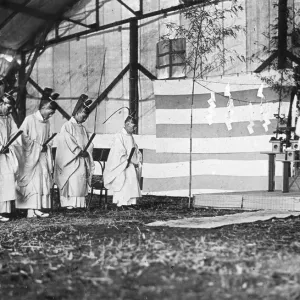 Print of Sempill's 1921 Shinto ceremony at Kasumi-ga-ura Naval Air Station Print of Sempill's 1921 Shinto ceremony at Kasumi-ga-ura Naval Air Station