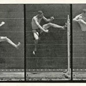 Sequence of a man doing the high jump Date: 1880s