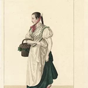 Servant girl of Basel, Switzerland, 19th century