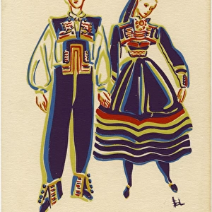 Setesdal, Norway - couple in traditional costume