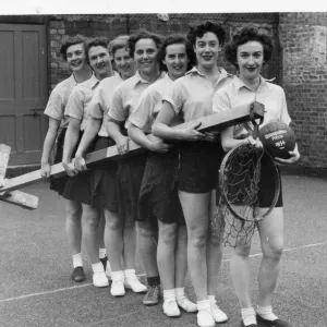 Seven women police officers in netball team