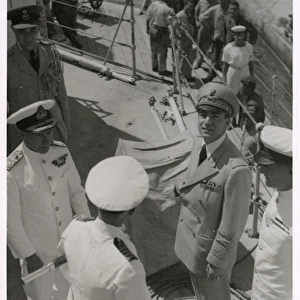 Shah of Persia on board Royal Navy ship, WW2