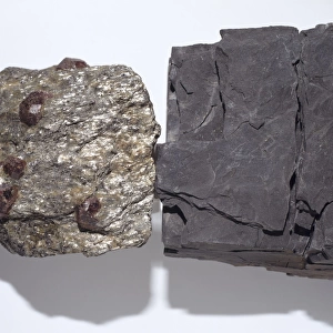 Shale (right) and garnet-mica-schist (left)
