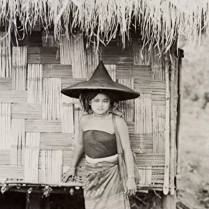 Shan woman in hat, Burma, India, Myanmar