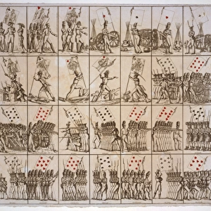 Sheet of playing cards, Jeu de drapeaux (i. e. game of flags