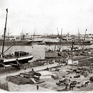 Shipping at Suez, Egypt, circa 1890