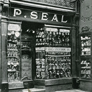 Shopfront of P Seal, Jeweller, Thought to be at West Bromwic