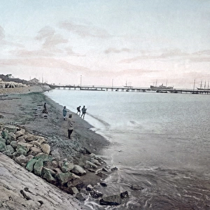 The shore and bund at Kobe, Japan, circa 1880s