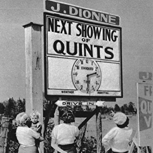 The next showing of the Dionne quintuplets to visitors, 1936