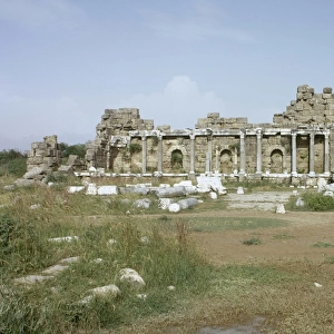 Side. State Agora. Ruins of the Library. Anatolian Peninsula