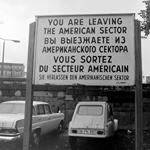 Sign in four languages, Berlin Wall, Berlin, Germany