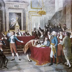 Signing Venezuelas independence in Caracas (5th