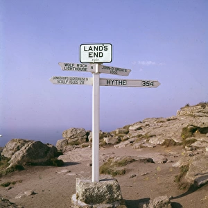Signpost at Lands End, Cornwall