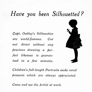 Silhouette advertisement for H. L. Oakley at Bentalls