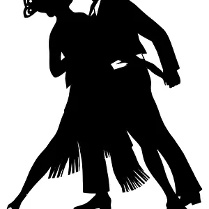 Silhouette of exotic couple dancing