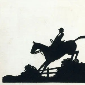 Silhouette of fox hunting scene