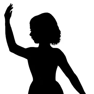 Silhouette of girl in dance pose