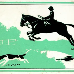 Silhouette of hunting scene