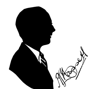 Silhouette portrait of A. L. Hassett, Australian cricketer