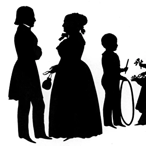 Silhouette portrait of the Cary family of Boston