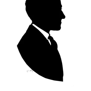 Silhouette portrait of D. L. Ghilchick, artist