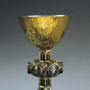 Silver gilded chalice with enamels. French school