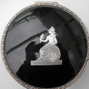 Silver jewellery box with tortoiseshell lid