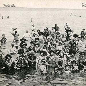 Siofok, Hungary - Bathers in Lake Balaton