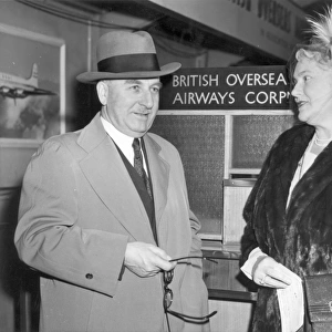 Sir Alan and Lady Cobham in the departure lounge