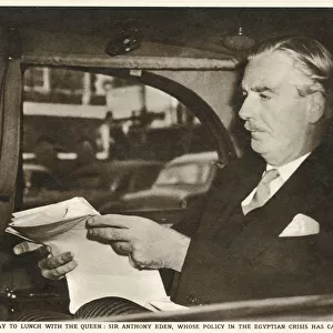 Sir Anthony Eden on his way to lunch with the Queen - Eden has shortly prior to this