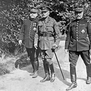 Sir Douglas Haig with Generals Joffre and Foch, WW1