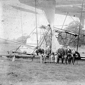 Sir Hiram Maxim with his flying machine at Baldwyns Park