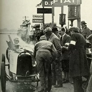 Sir Malcolm Campbell at the Brooklands pits